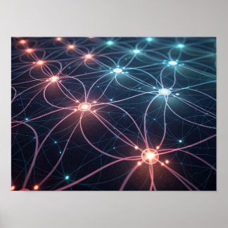 Póster Red neuronal de brillo interconectado