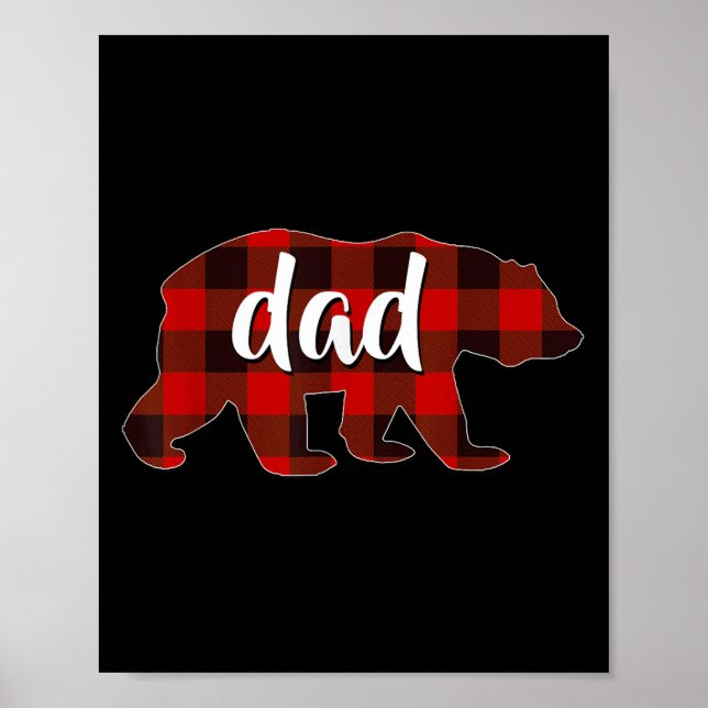 Póster Red Plaid Dad Buffalo Matching Family Papa Pyjamas (Frente)