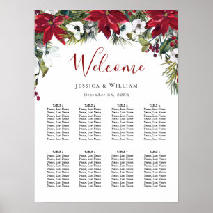 Póster Red Poinsettia 8 Tablas Boda SESIÓN GRÁFICO