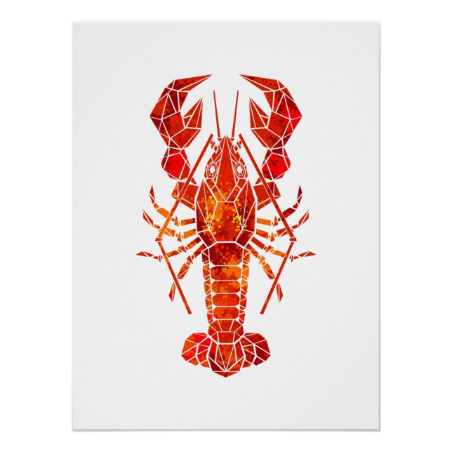 Póster Red polygonal lobster (Anverso)