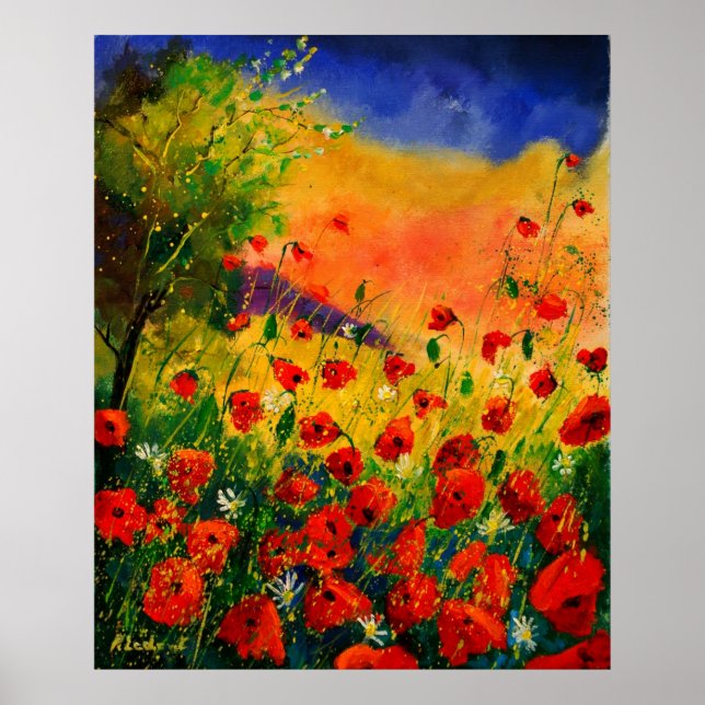 Póster red poppies 45 (Frente)