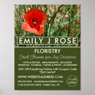 Póster Red Poppy, Publicidad de Floristry