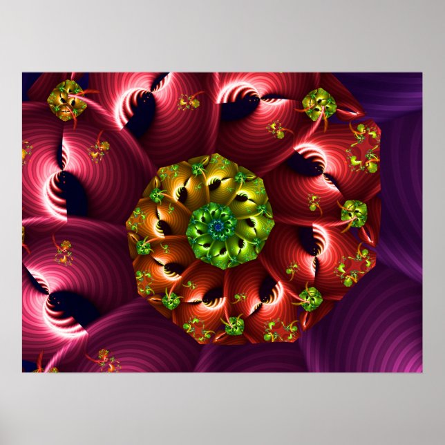 Póster Red Purple Spiral (Frente)