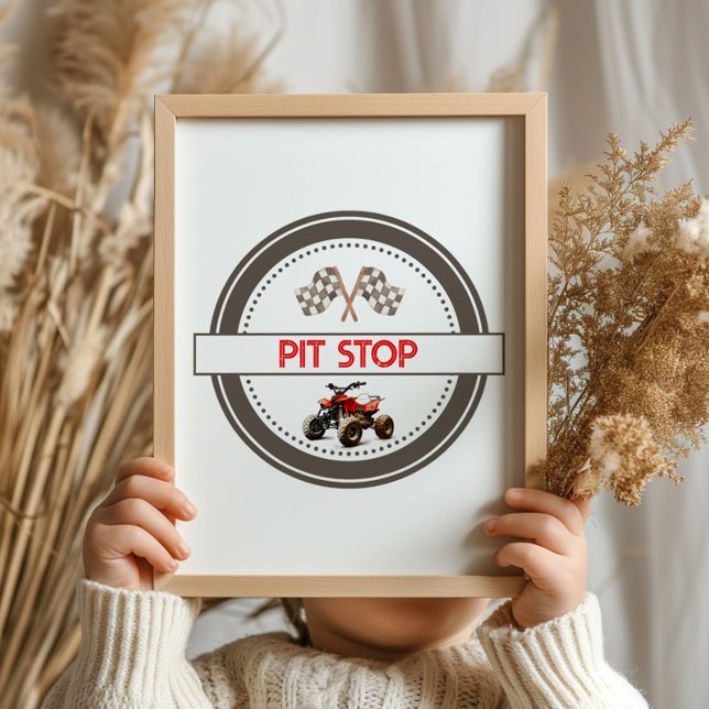 Póster Red Quad Pit Stop Rótulo de cumpleaños (Subido por el creador)