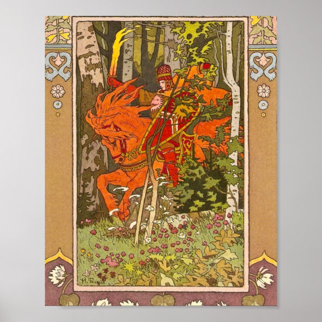 Póster Red Rider Fairy Tale Vasilisa - Ivan Bilibin (Frente)