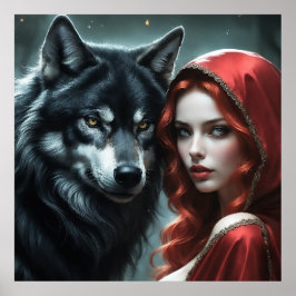 Póster Red riding hood an his wolf 