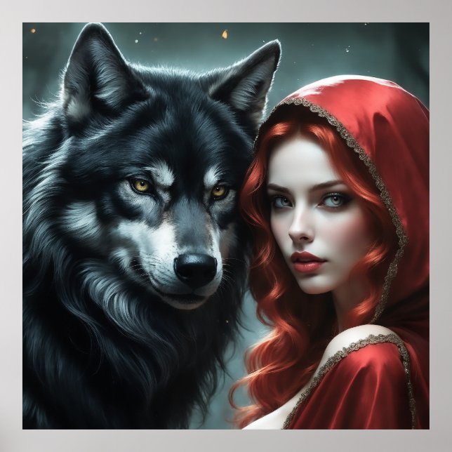 Póster Red riding hood an his wolf  (Frente)