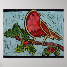 Red Robin, navidades de Green Holly Red Berries