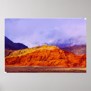 Póster Red Rock and Clouds Print