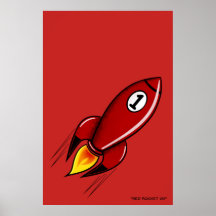 "Red Rocket 01" - Rocket Series Poster (Rojo)