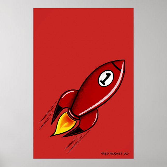 Póster "Red Rocket 01" - Rocket Series Poster (Rojo) (Frente)