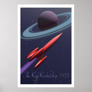Póster Red Rocketship