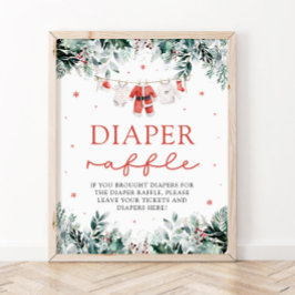 Póster Red Santa Baby Navidades Baby Shower Diaper Raffle