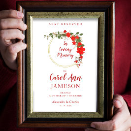 Póster Red Shades Floral Boda de guirnaldas de flores Mem