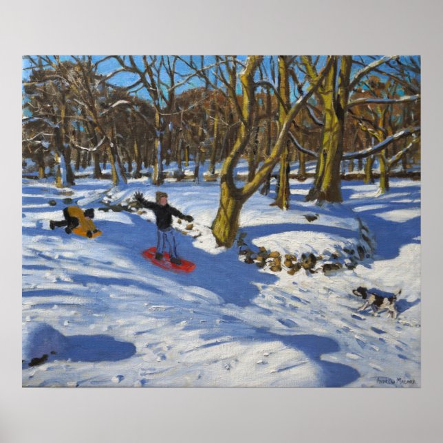 Póster Red sledge Lomberdale Hall Derbyshire 2014 (Frente)