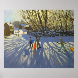 Póster Red sledge Monyash Derbyshire