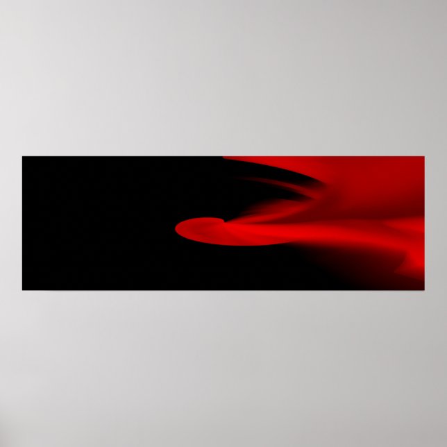 Póster "Red Smoke" Minimalist Narrow Horizontal Poster (Frente)