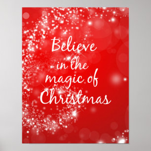 Póster Red Sparkles con la cita mágica de los Navidades
