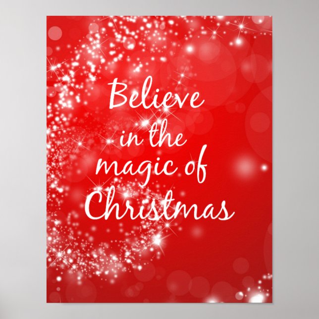 Póster Red Sparkles con la cita mágica de los Navidades (Frente)