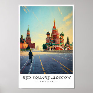 Póster Red Square Moscow Russia Wall Art, Cityscape 