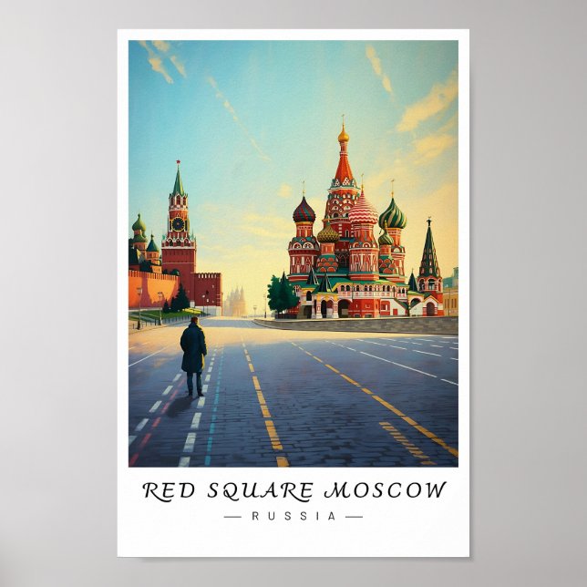 Póster Red Square Moscow Russia Wall Art, Cityscape  (Frente)