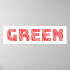 Póster “Red Text, Green Word” Eco-Word-Art – Inspired by 