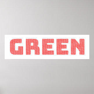 Póster “Red Text, Green Word” Eco-Word-Art – Inspired by 