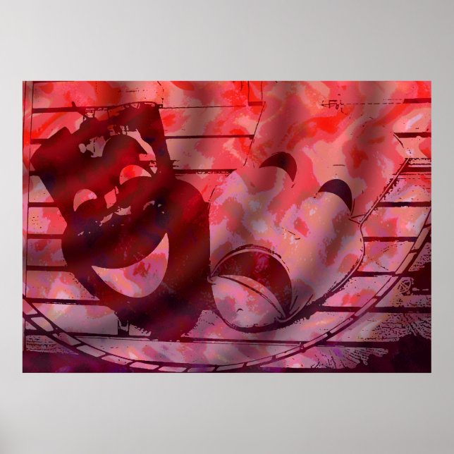 Póster red theatre masks (Frente)