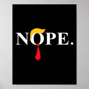 Póster Red Tie Trump Wig Gracioso regalo contra Trump