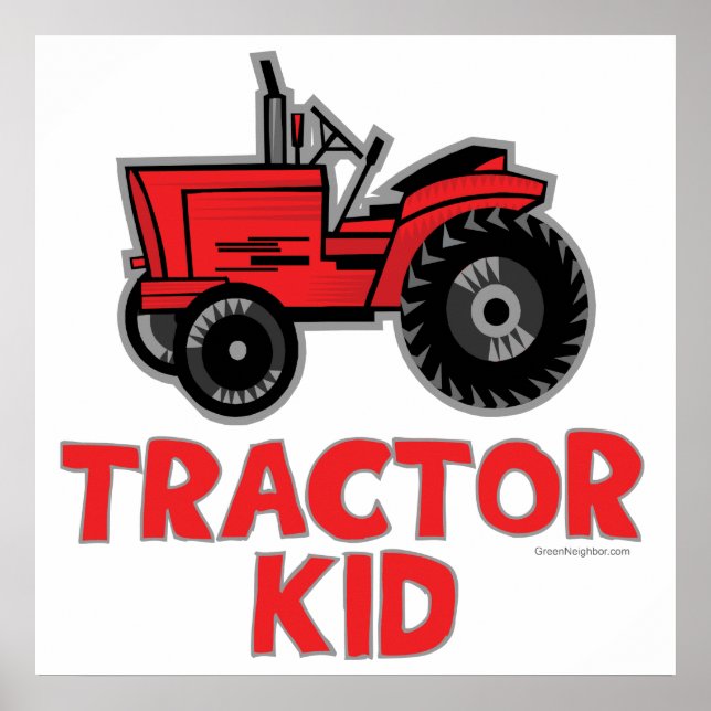 Póster Red Tractor Kid (Frente)