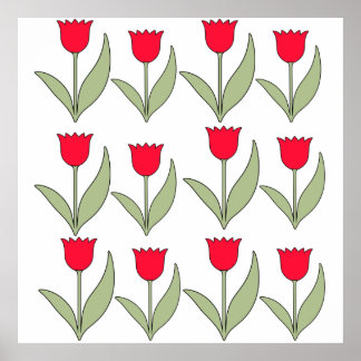 Póster Red Tulips springtime all year