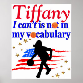 PÓSTER RED USA FLAG INSPIRADOR BASKETBALL POSTER