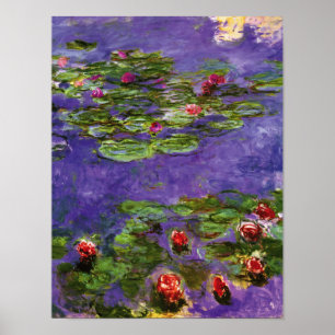 Póster Red Water Lilies Claude Monet Bella Artes