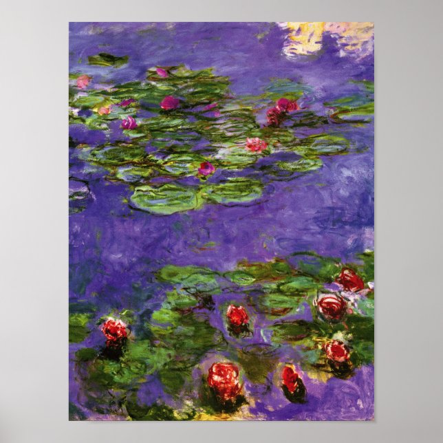 Póster Red Water Lilies Claude Monet Bella Artes (Frente)