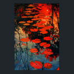 Póster Red Water Lilies Pond Art Print Abstract Sunset<br><div class="desc">Red Water Lilies Pond Art Print Abstract Sunset Reflection Wall Decor

Vintage Poster,  Japanese Art,  Exhibition Poster,  Art Print,  Wall Decor,  Mid Century Modern,  Bauhaus Print,  Minimalist Wall Art,  Home Office Decor,  Housewarming Gift,  Gallery Wall Set,  Retro Wall Art,  Botanical Print</div>