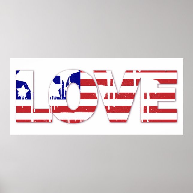 Póster Red, White and Blue Love (Frente)