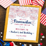 Póster Red, White & Two! 4th Of July 2nd Birthday Welcome<br><div class="desc">Celebrate in style with this trendy 2nd birthday welcome sign. The design is easy to personalize with your own wording and your family and friends will be thrilled when they see this fabulous party sign.</div>