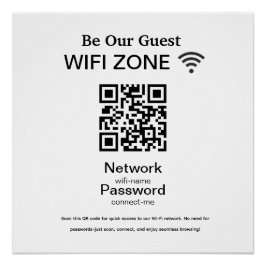 Póster Red Wi-Fi | QR Code Internet Scan to Connect