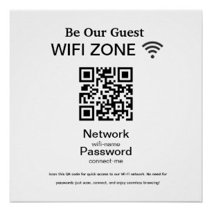Póster Red Wi-Fi   QR Code Internet Scan to Connect