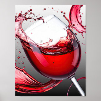 Póster Red Wine Pour Art