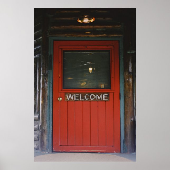 PÓSTER RED WOODEN CLOSED DOOR (Frente)