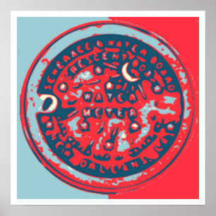 Póster Red y Blue NOLa Water Meter