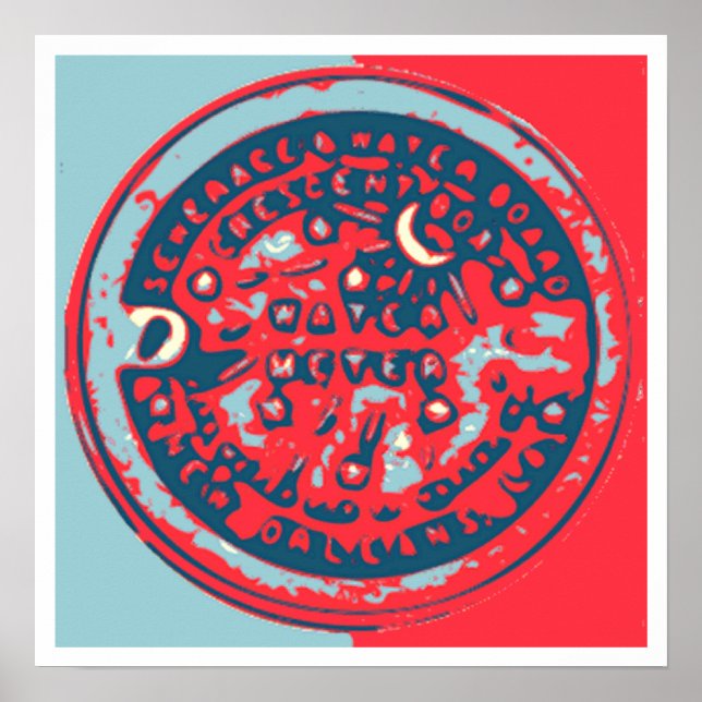 Póster Red y Blue NOLa Water Meter (Frente)