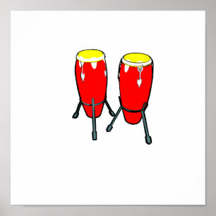 Póster Red Yellow Congas in stands graphic image