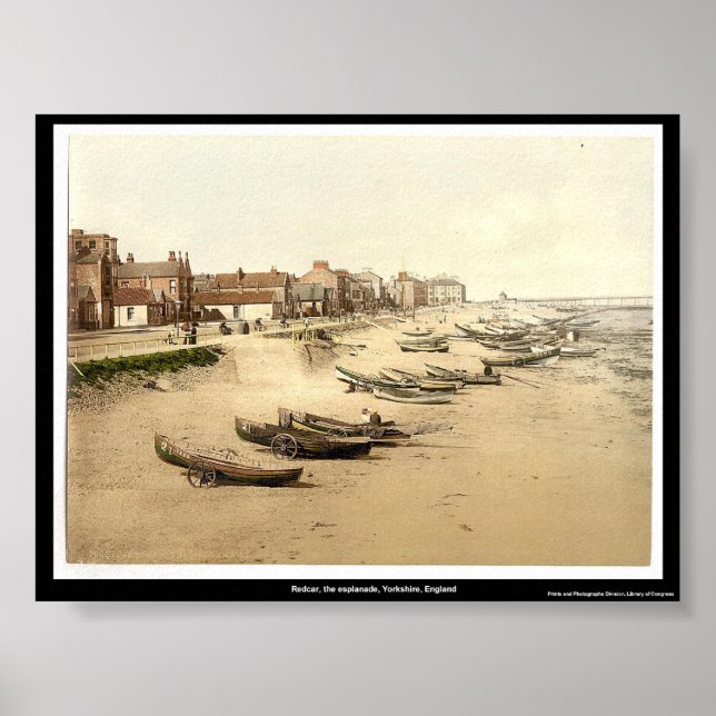 Póster Redcar, la explanada de Yorkshire, Inglaterra (Frente)