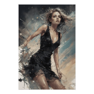 Póster Redefinido: Pequeño Vintage de Vestido Negro, Dise