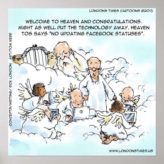 Póster Redes sociales divertidas del cielo (Frente)