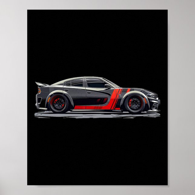 Póster Redeye Dod Srt Cat Musculer Car Charger Bred Hell  (Frente)