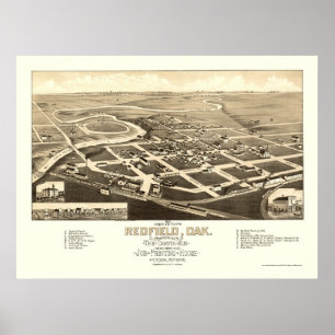 Póster Redfield, Mapa Panorámico SD - 1883