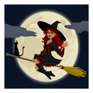 PÓSTER REDHEADED HALLOWEEN WITCH